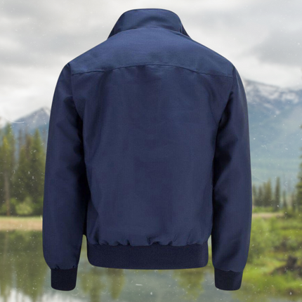 Ryder Men's Harrington Jacket | Tailored Stitching | Ribbed Cuffs & Hem | Premium Fabric | Multi-layered Lining | Folded Collar | Versatile Style | Formal & Casual Wear
