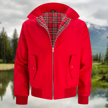 Ryder Men's Harrington Jacket | Tailored Stitching | Ribbed Cuffs & Hem | Premium Fabric | Multi-layered Lining | Folded Collar | Versatile Style | Formal & Casual Wear