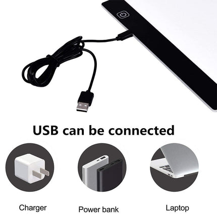 A3 A4 A5 Size LED Tracing Light Box | Portable USB-Powered Drawing Board | Dimmable Brightness Levels | Eye-Friendly Flicker-Free LED | Versatile for Art, Tattoo, Quilting, and Design Projects