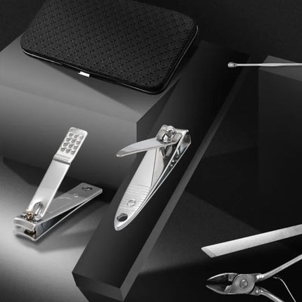 SteelGrip ManiPro Set | 19-Piece Stainless Steel Precision Nail Care Kit | Professional Clippers & Tools