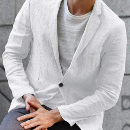 Heren Linnen Blazer met Casual Pasvorm - Visconte