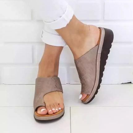 Orthopedic Toe Correction Sandals | Premium Comfort | Bunion Relief | Posture Support | PU Upper | Slip-On | Rubber Outsole | Flat Heel | Arch Support | For Joint Pain & Plantar Fasciitis Relief