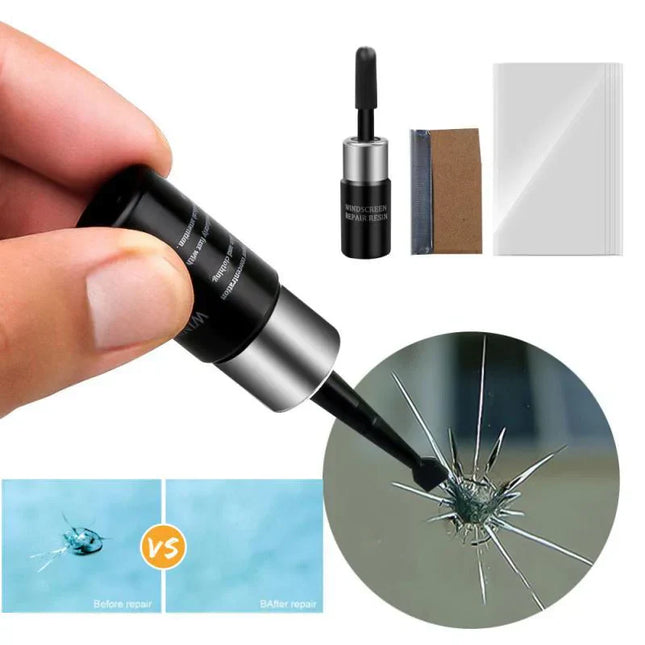 Professional Glass Chip & Crack Repair Solution | Advanced Resin Formula | DIY Kit for Windshield & Windows | Quick & Easy Application | Prevents Further Damage | Suitable for Laminated Glass