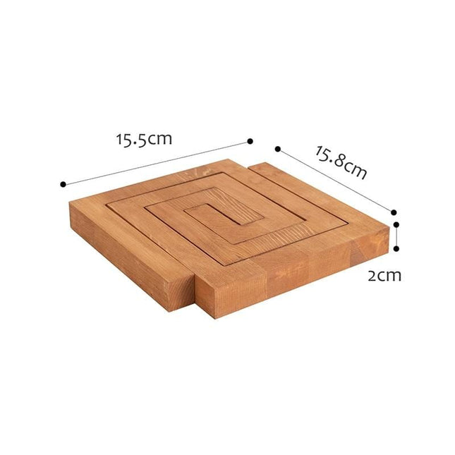 Pine Wood Interlocking Trivet Set | 15.5 x 15.8 cm | Heat Resistant Kitchen Accessory | Set of 2