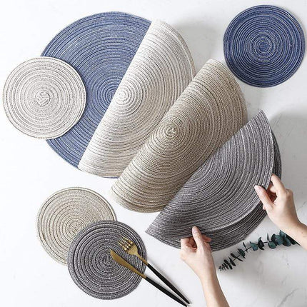 6 Piece Set | Linen Placemats and Coasters | Table Protection | Multi-Color Options | Dining Table Accessories | 14" Placemats & 7" Coasters | Easy Care Fabric