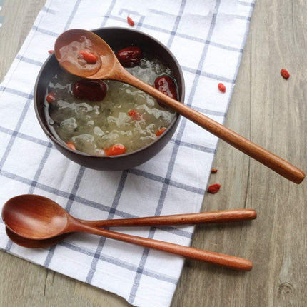 Nanmu Wood Soup Spoons | 6-Piece Set | Durable | 9.25 Inch Length | Handcrafted | Sleek Modern Design | Perfect for Soups & Stews | Easy to Clean | Long-Lasting Quality | Kitchen & Dining Essential