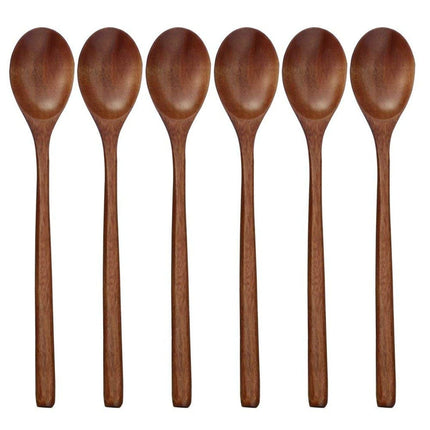Nanmu Wood Soup Spoons | 6-Piece Set | Durable | 9.25 Inch Length | Handcrafted | Sleek Modern Design | Perfect for Soups & Stews | Easy to Clean | Long-Lasting Quality | Kitchen & Dining Essential
