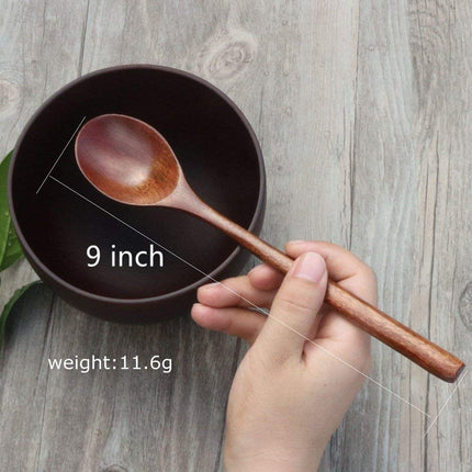 Nanmu Wood Soup Spoons | 6-Piece Set | Durable | 9.25 Inch Length | Handcrafted | Sleek Modern Design | Perfect for Soups & Stews | Easy to Clean | Long-Lasting Quality | Kitchen & Dining Essential
