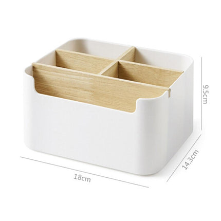 Neutral Color Durable Desk Organizer | Compact 18x9.5x14.3cm | Workspace Declutter | Multi-Purpose Use for Office, Lounge, or Vanity | Keep Essentials Organized
