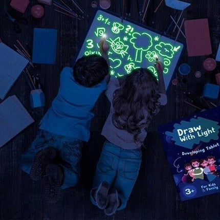 Mess-Free Light Drawing Board for Kids | Boosts Creativity | Safe and Non-Toxic | Easy Cleanup | Perfect Size for Shared Fun | Vision Protection | No Stain Interactive Sketchpad | Stylus Included