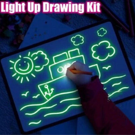 Mess-Free Light Drawing Board for Kids | Boosts Creativity | Safe and Non-Toxic | Easy Cleanup | Perfect Size for Shared Fun | Vision Protection | No Stain Interactive Sketchpad | Stylus Included