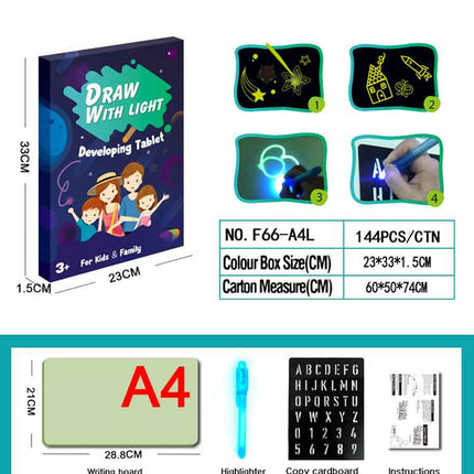 Mess-Free Light Drawing Board for Kids | Boosts Creativity | Safe and Non-Toxic | Easy Cleanup | Perfect Size for Shared Fun | Vision Protection | No Stain Interactive Sketchpad | Stylus Included