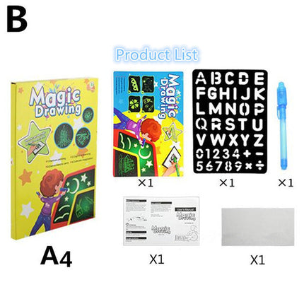 Mess-Free Light Drawing Board for Kids | Boosts Creativity | Safe and Non-Toxic | Easy Cleanup | Perfect Size for Shared Fun | Vision Protection | No Stain Interactive Sketchpad | Stylus Included