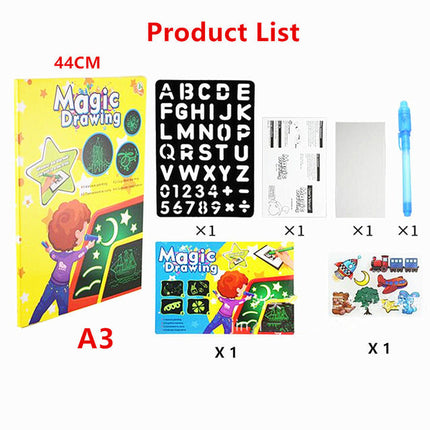 Mess-Free Light Drawing Board for Kids | Boosts Creativity | Safe and Non-Toxic | Easy Cleanup | Perfect Size for Shared Fun | Vision Protection | No Stain Interactive Sketchpad | Stylus Included