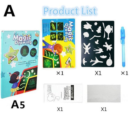Mess-Free Light Drawing Board for Kids | Boosts Creativity | Safe and Non-Toxic | Easy Cleanup | Perfect Size for Shared Fun | Vision Protection | No Stain Interactive Sketchpad | Stylus Included