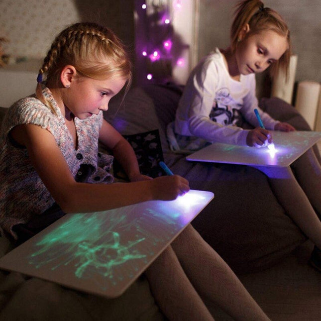 Mess-Free Light Drawing Board for Kids | Boosts Creativity | Safe and Non-Toxic | Easy Cleanup | Perfect Size for Shared Fun | Vision Protection | No Stain Interactive Sketchpad | Stylus Included