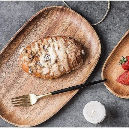 Acacia Wood Elegant Serving Platters | Rustic Durable Tableware | Indoor Dining & Outdoor Adventures | Lightweight Picnic Essential | Scratch & Water Resistant | Perfect Gift Idea | Unique Natural Finish