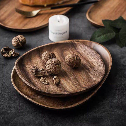 Acacia Wood Elegant Serving Platters | Rustic Durable Tableware | Indoor Dining & Outdoor Adventures | Lightweight Picnic Essential | Scratch & Water Resistant | Perfect Gift Idea | Unique Natural Finish