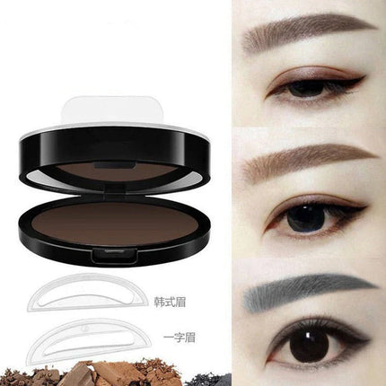 Adjustable Waterproof Eyebrow Stamp Kit | Natural Finish | Fast Application | Includes Pigmented Powder & Brush | Ideal for Thinning Brows | Long-Lasting Formula | Easy Shape Definition
