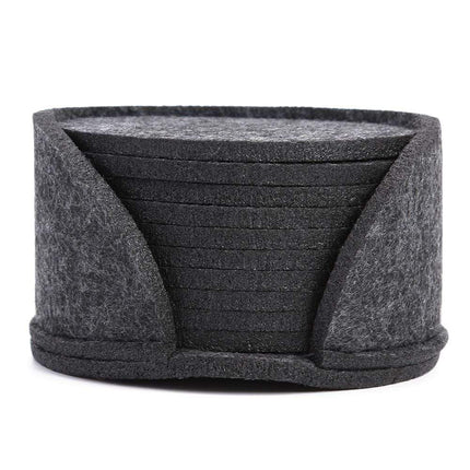 Felt Coasters Set | 10 Pieces with Case | 10 x 10cm | Durable Felt Material | Easy Access and Storage | Ideal for Coffee Table & Breakfast Bar