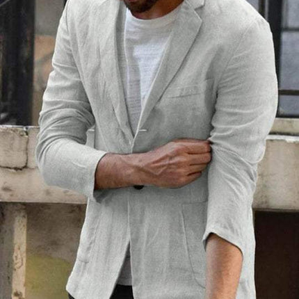 Heren Linnen Blazer met Casual Pasvorm - Visconte