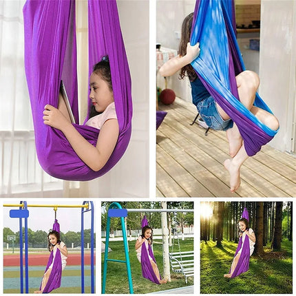 Calm Cocoon | Cotton Hanging Therapy Swing | Indoor Hammock for Children | Supports Focus & Balance | Sensory Integration | Tantrum-Soothe Haven | Multiple Sizes Available