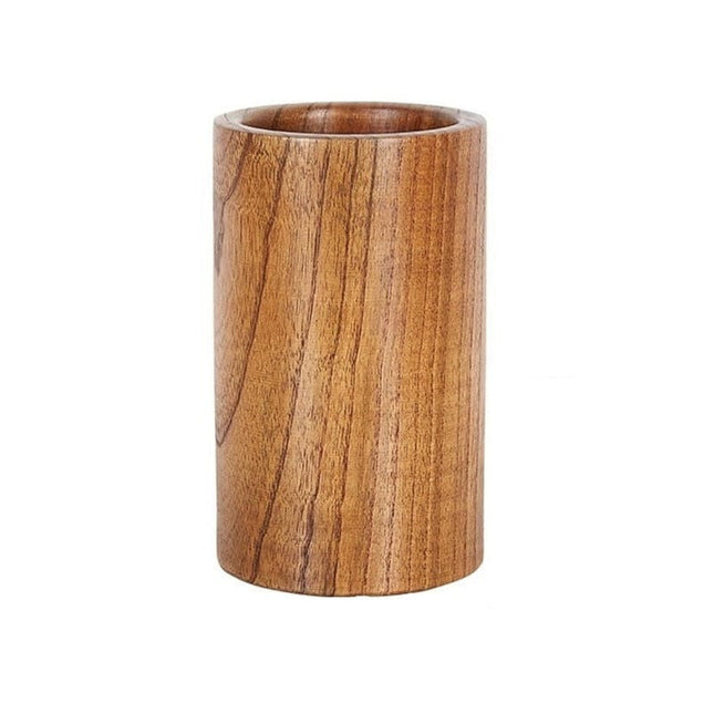 Teak Wood Organizer | Versatile Holder for Utensils | Drainage Design | 3.5" x 5.9" | Kitchen Countertop Storage | Multi-Purpose Use