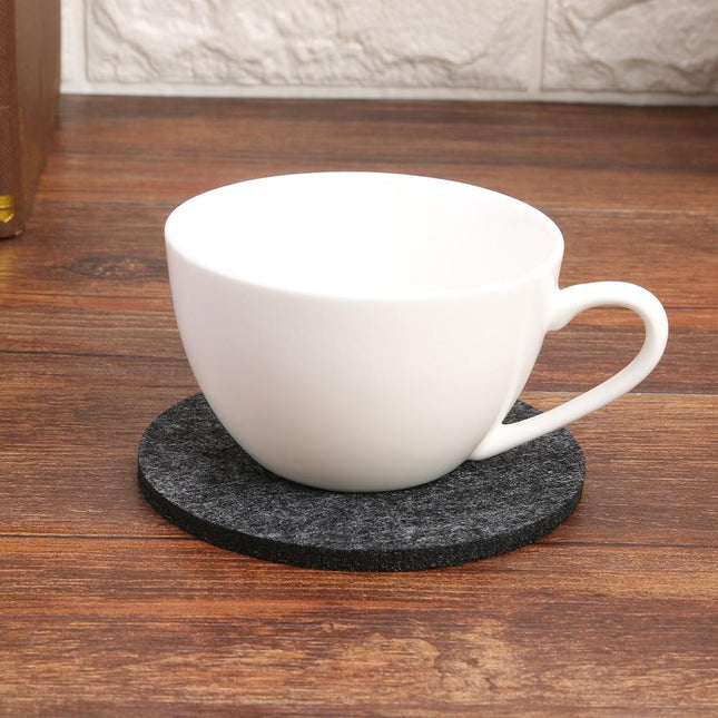 Felt Coasters Set | 10 Pieces with Case | 10 x 10cm | Durable Felt Material | Easy Access and Storage | Ideal for Coffee Table & Breakfast Bar