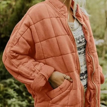 Helene Women's Oversized Transition Jacket | Thickened Polyester Coat | S-2XL | Dark Grey, Black, Blue, Pink