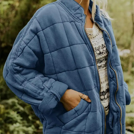 Helene Women's Oversized Transition Jacket | Thickened Polyester Coat | S-2XL | Dark Grey, Black, Blue, Pink