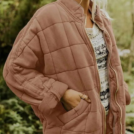 Helene Women's Oversized Transition Jacket | Thickened Polyester Coat | S-2XL | Dark Grey, Black, Blue, Pink