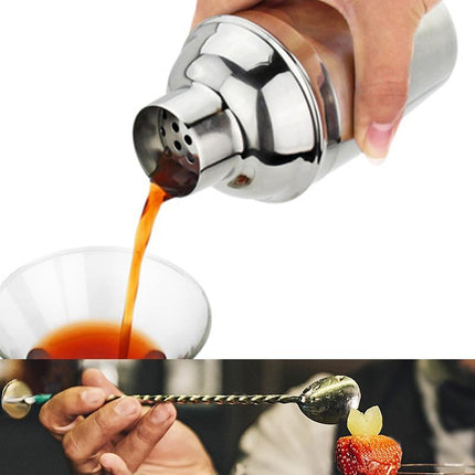 Mixology Cocktail Set | Stainless Steel Bar Tool Kit | Bamboo Stand | Shaker 750ml | Bar Spoon | Muddler | Strainer | Jigger | Ice Tongs | Pourers Set of 4 | Bottle Opener | Home Cocktail Maker