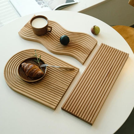 Lumi Natural Beech Wood Serving Board | Cheese Platter | Charcuterie and Baguette Tray | Elegant Kitchen Display | Easy to Clean | Gift for Entertainers | Multiple Shapes & Sizes Available
