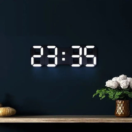 3D LED Digital Wall Clock | Dimmable Lighting | Minimalist Design | USB Powered | High Visibility | Home Decor