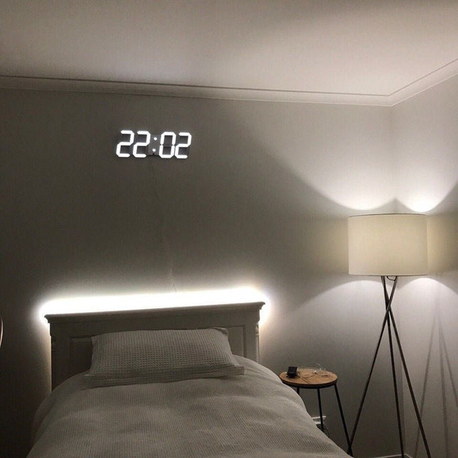 3D LED Digital Wall Clock | Dimmable Lighting | Minimalist Design | USB Powered | High Visibility | Home Decor