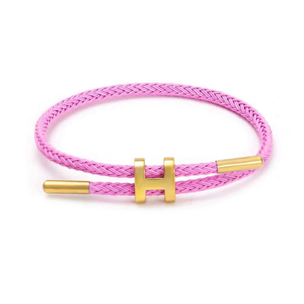 Berlin Inspired Braided Cord Bracelet with "H" Metal Clasp | Sturdy Elegant Design | Available in Various Colors