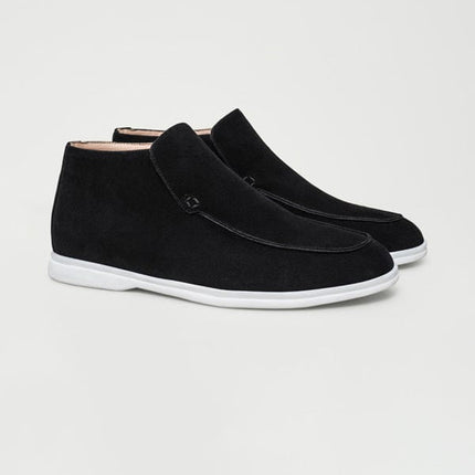 Men's High Suede Loafers | Black | Regular Fit | Puento Fortade | Premium Comfort & Style | Versatile Footwear
