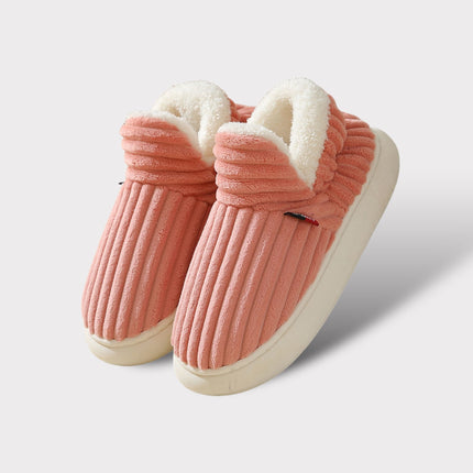 Women's Cozy Cotton Lined Slippers | Slip-On Winter Footwear | Neutral Grey | Sizes S-XL | Warm Indoor Comfort