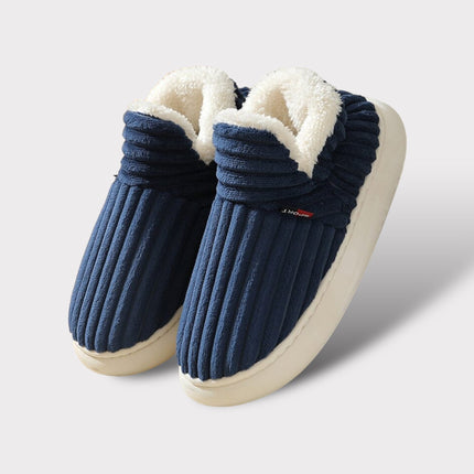 Women's Cozy Cotton Lined Slippers | Slip-On Winter Footwear | Neutral Grey | Sizes S-XL | Warm Indoor Comfort
