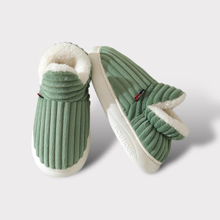Women's Cozy Cotton Lined Slippers | Slip-On Winter Footwear | Neutral Grey | Sizes S-XL | Warm Indoor Comfort