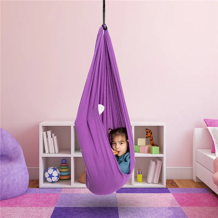 Calm Cocoon | Cotton Hanging Therapy Swing | Indoor Hammock for Children | Supports Focus & Balance | Sensory Integration | Tantrum-Soothe Haven | Multiple Sizes Available