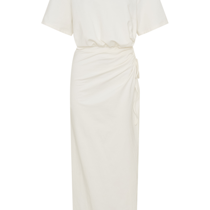 LOLA | Oversized Cotton Maxi Dress | Adjustable Drawstring Side | Asymmetrical High Split