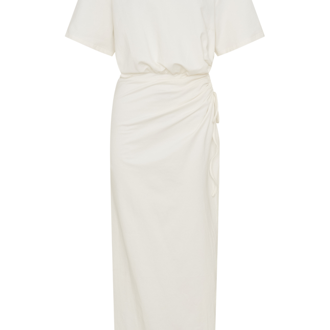 LOLA | Oversized Cotton Maxi Dress | Adjustable Drawstring Side | Asymmetrical High Split