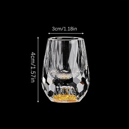 Crystal Glass Set of 6 | High-Quality Crystal Shot Glasses | Ideal for Whisky, Vodka, Liqueur | Elegant Party Drinkware | Durable and Easy to Clean | Timeless Design | 60 ml Capacity