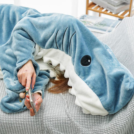 Wearable Shark Blanket | Soft Flannel Fleece | Realistic Design | Egyptian Cotton | Full-Body Cozy Snuggle | Five Sizes for All Ages | Perfect Gift for Sleepovers, Camping & More | Double-Sided Plush Warmth