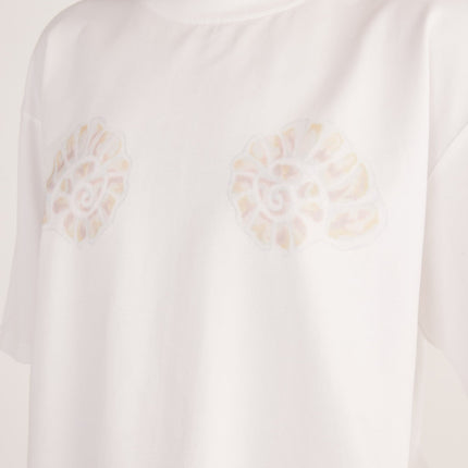 Oversized Cotton T-Shirt | Hand Drawn Print | Drop Shoulders | Relaxed Fit | Soft Texture