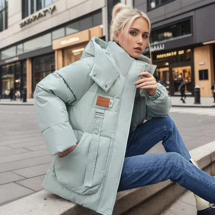 Women's Winter Coat | Down Lined | Black | Wind & Waterproof | Warm Hood & Collar | Timeless Style | Designed in Amsterdam