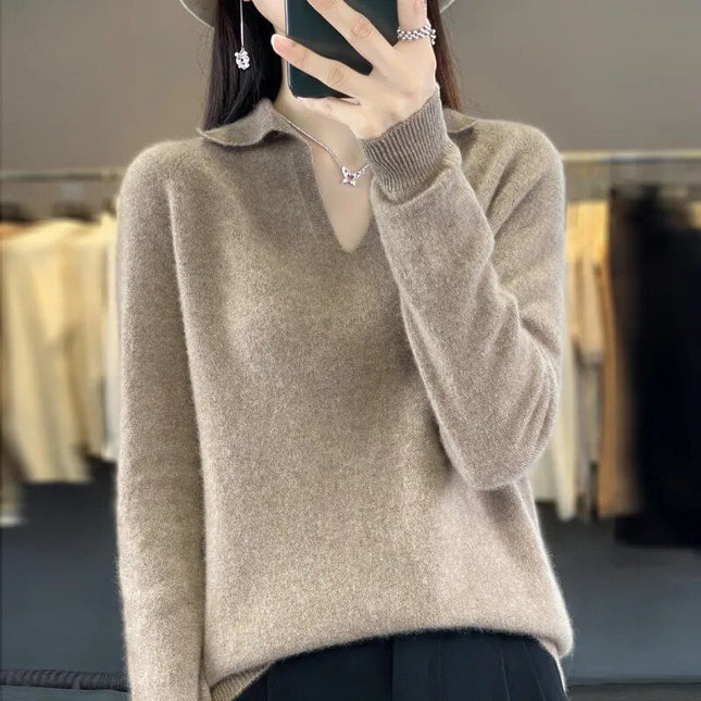 Women's Merino Wool Sweater | Elegant Collar | Soft, Warm & Stylish | Perfect for Casual & Formal Wear | Premium Quality | Timeless Fashion