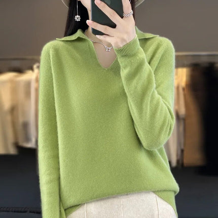 Women's Merino Wool Sweater | Elegant Collar | Soft, Warm & Stylish | Perfect for Casual & Formal Wear | Premium Quality | Timeless Fashion