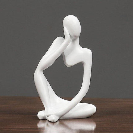 Abstract Elegant Thinker Resin Statue | Modern Minimalist Design | Tabletop Decor | Three Colors & Poses | Home Office Art | Environmentally Friendly | 8cm x 13cm | Unique Gift Idea